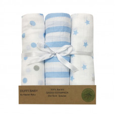 Gasas estapadas 100% BAMBU azul duffi bebe