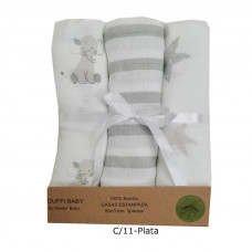 Gasas estapadas 100% BAMBU Plata Duffi 1553