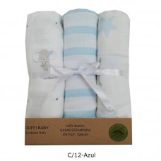 Gasas estapadas 100% BAMBU Azul Duffi 1553