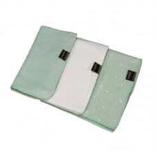 Pack 3 toallitas 2 algodon rizo y 1 bambu Cielo Menta Sonpetit