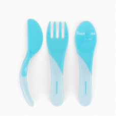 Cubiertos de aprendizaje 6M Twistshake Pastel Azul